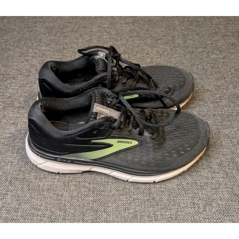 Brooks Dyad Black Green Womens Shoes Size 7.5 D (Wide) Road Running Sneakers